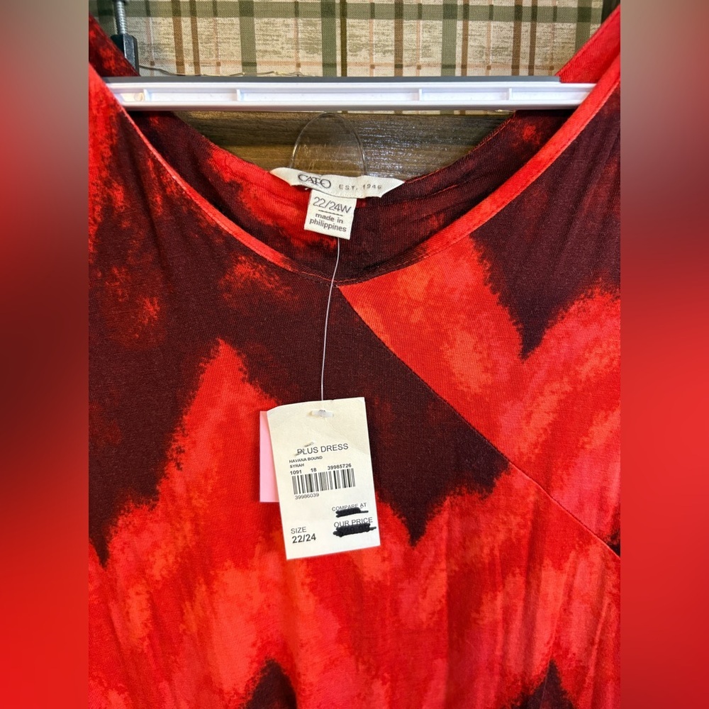 Cato Red and Orange Sleeveless Sundress - Picture 4 of 5